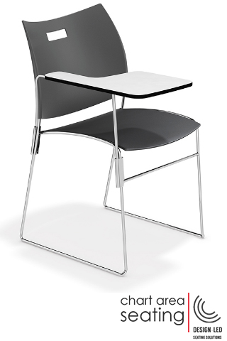 CAS_CARV stackign chair with writing tablet for Covid-19 safe learning spaces schools colleges universities
