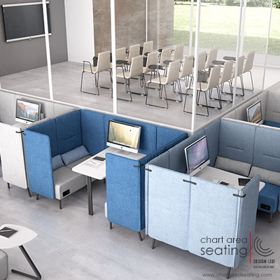 LEY_ARO booths for breakout meetings soft flexible meeting spaces