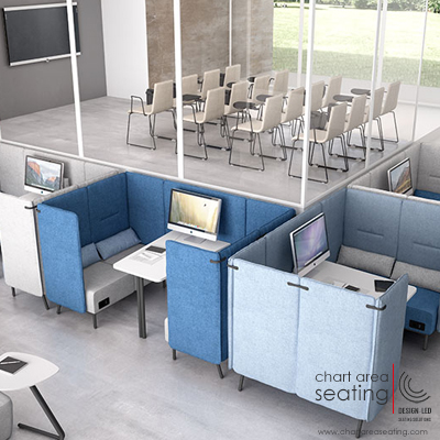 LEY_ARO booths for breakout meetings soft flexible meeting spaces